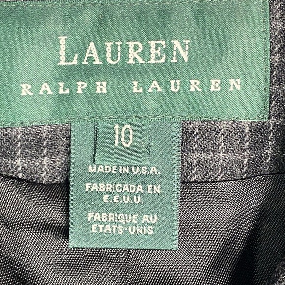 Vintage Lauren Ralph Lauren 100% Wool Black Check Blazer - Picture 4 of 5
